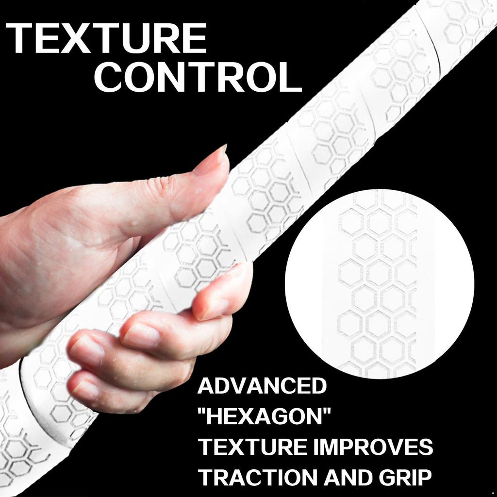 2Pcs Golf Club Grip Self-Adhesive Wrapping Tapes - Anti-Slip Hexagon Texture Golf Clubs Tape