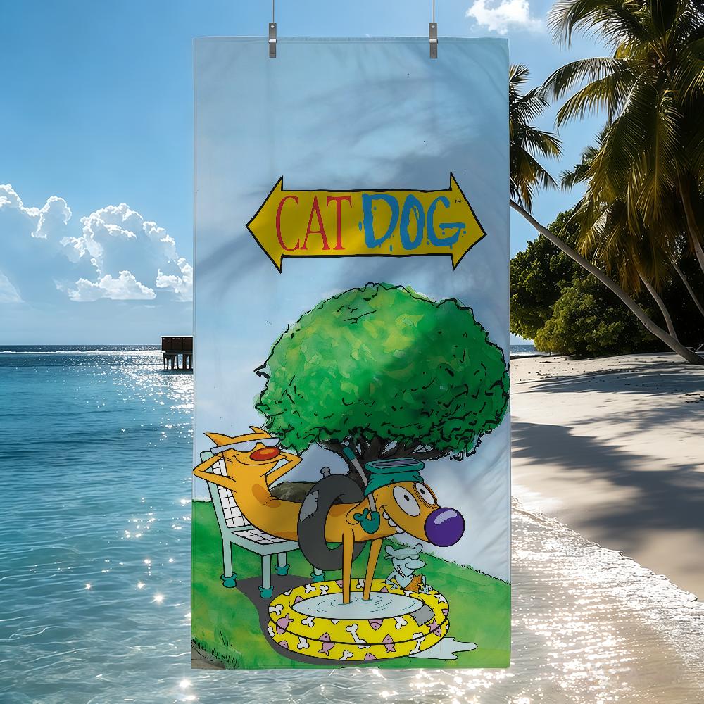 Cartoon cute C-Cat D-Dog Towel Drying Bath Towel Applicable To Light Swimming Camping Yoga Beach Out
