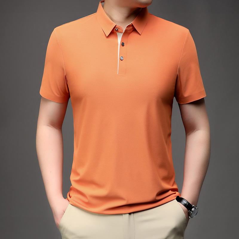 Cool Breathable Short-Sleeved Polo Shirt Business Casual Summer Fashion Half Sleeve Lapel T-shirt High Quality