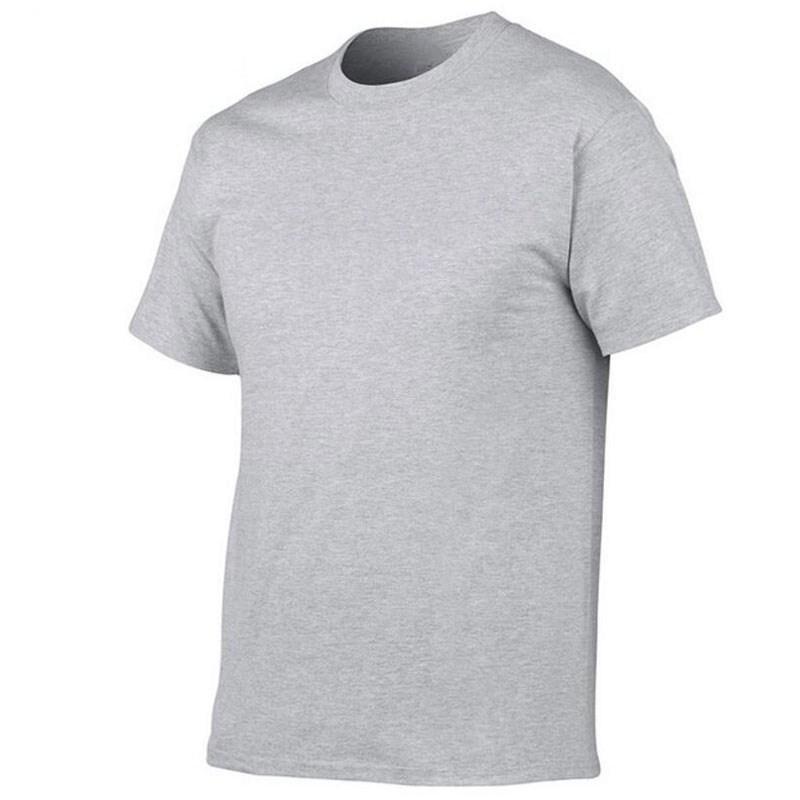 Herr T-shirt med rund hals, enfärgad