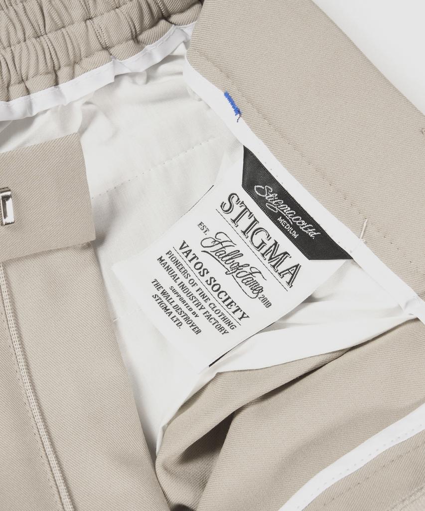 STIGMA 23 Two Tuck Banding Wide Slacks Beige