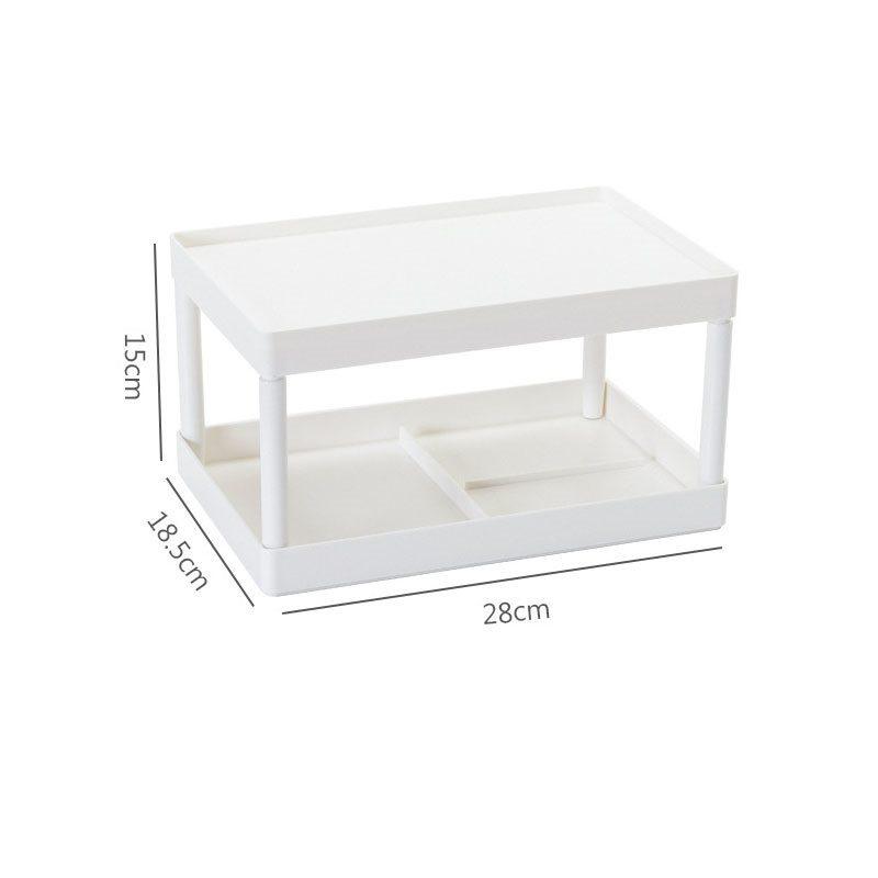 

Многофункциональная двухъярусная полка для хранения, настольный органайзер для косметики и мелочей белый
