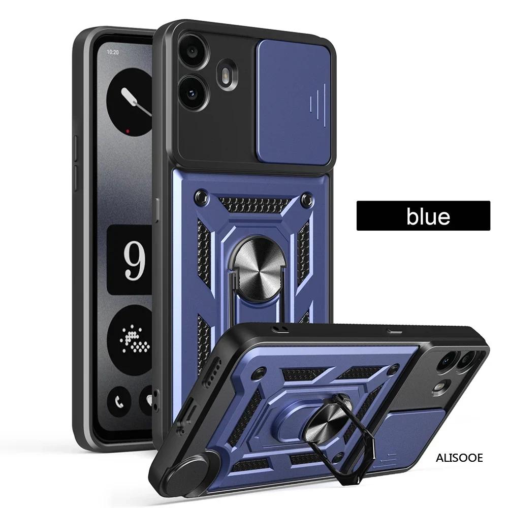 Armor Holder Funda for Nothing CMF Phone 1 / CMF Phone 2 Pro Case Slide Camera Protection Ring Stand Shockproof Back Cover Capa
