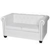 Day and Night - Day and Night 2-seater Chesterfield Sofa White Synthetic Leather