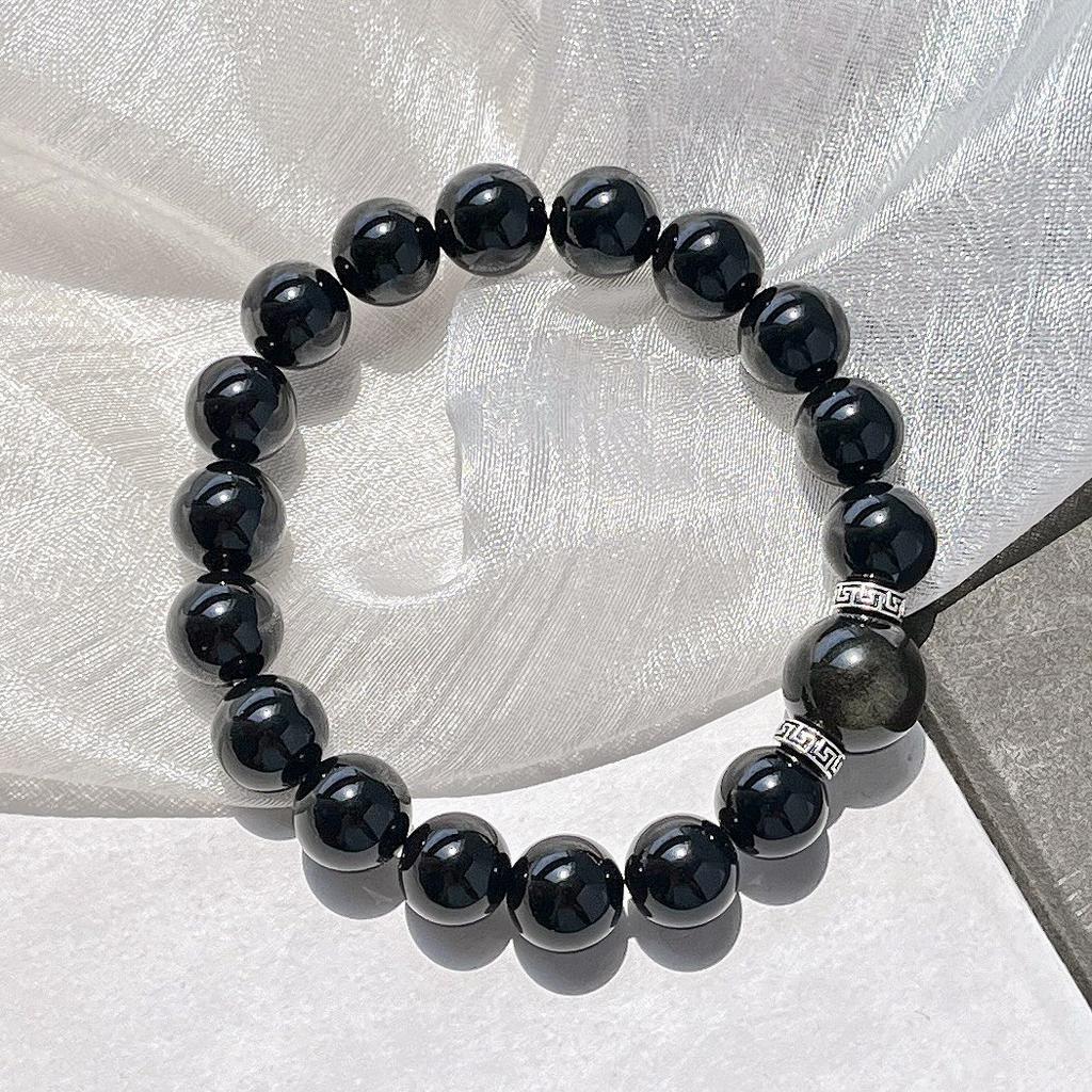 Autumn And Winter New Natural Black Agate Obsidian Bracelet Bracelet