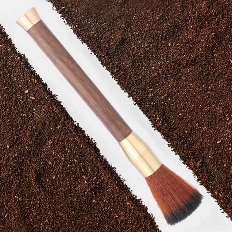 Durable Coffee Cleaning Brush Flexible Espresso Machines Brush Wood Coffee Grinder Brush Perfect for Home and Office