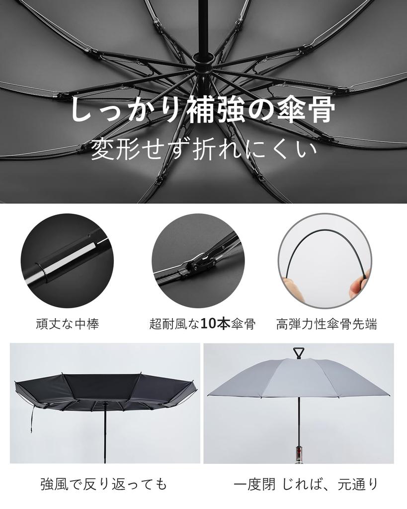 Inverted Folding Automatic Opening and Folding for Both Sunny and Rainy Large Umbrella for Men and Resistant To Strong UV for Heat UV Super Water