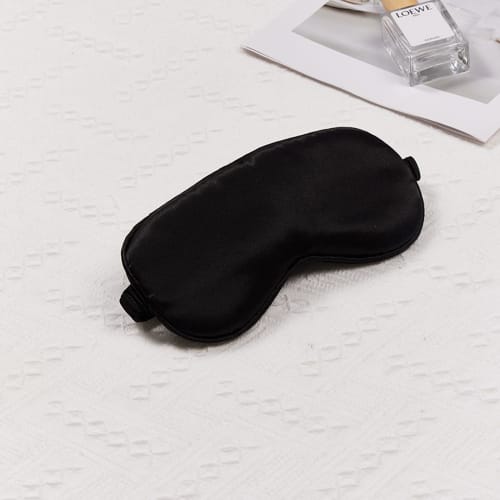 HUIKKJP Eye Mask, Light-Blocking Silk Eye Mask for Sleeping, Perfect for Travel, Business Trips, Napping, and Daytime Sleeping, Unisex (Black)