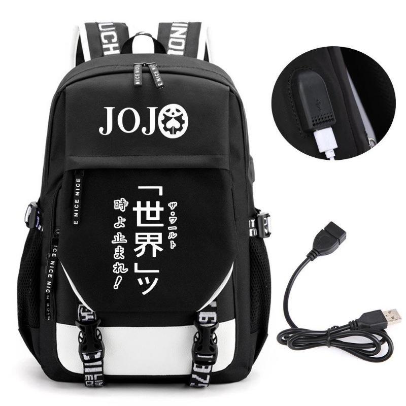 Jojo New Fan Riman Peripheral Printed Backpack Multifunctional Large Capacity Computer Bag Youth School Bag