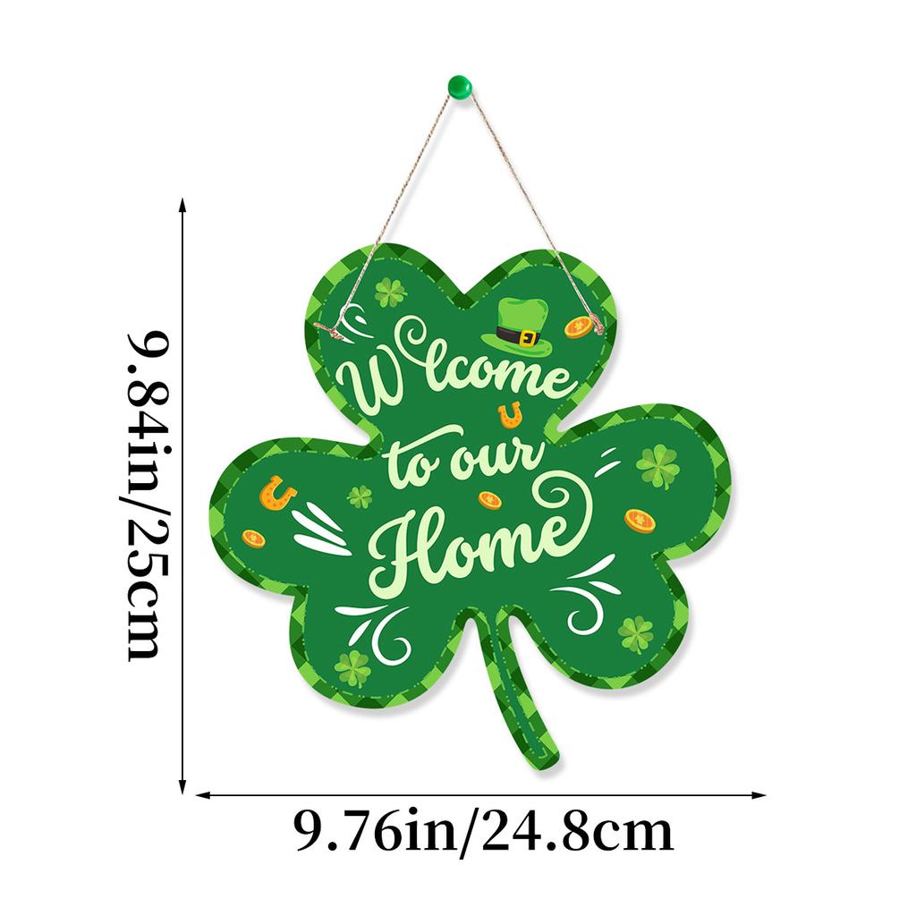 St. Patrick'S Day Party Decoration Clover Irish Festival Hemp Rope Door Listing