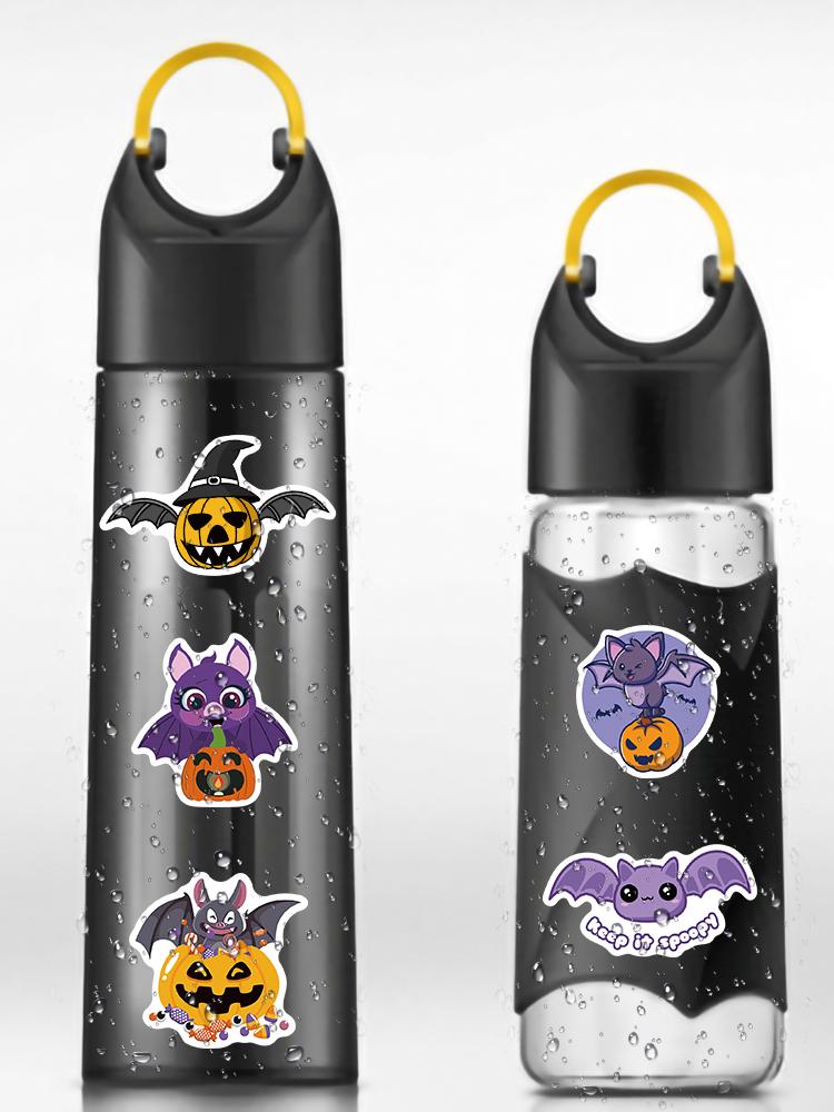 100Pcs Halloween Cartoon Pumpkin Cute Bat Stickers Motorcycle Suitcase Skateboard Laptop Luggage Fridge Phone Decals