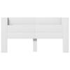 Headboard with Storage and LED White Wood Material