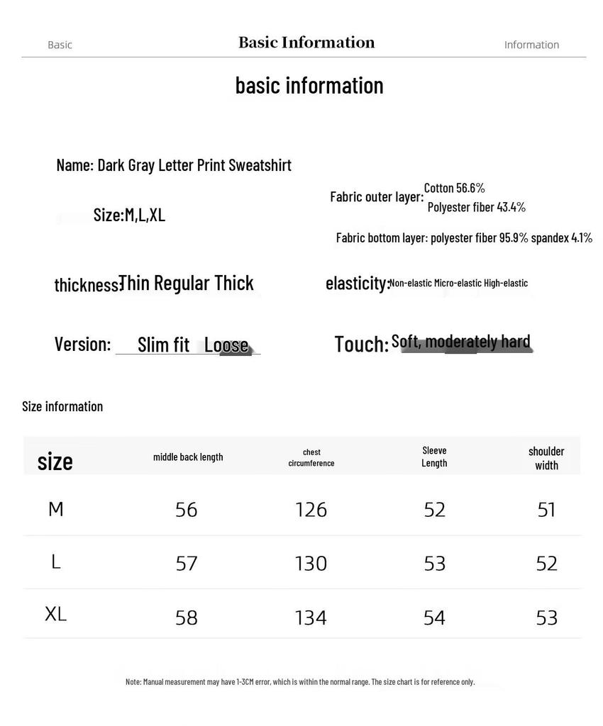 Chushen Damen Locker Geschnittenes Langarm-Sweatshirt mit Print