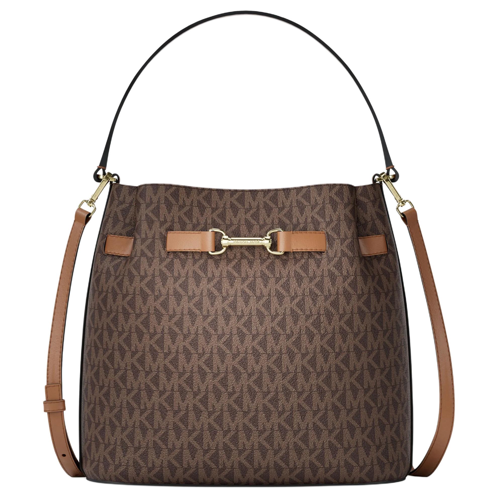 

Michael Kors Carson Monogram Logo Print Faux Leather Tote Bag Medium Women tote bags Dark-Brown Acorn-Brown 35R6G2ZS6B-BROWN Basic Set (Bag+Dust Bag)