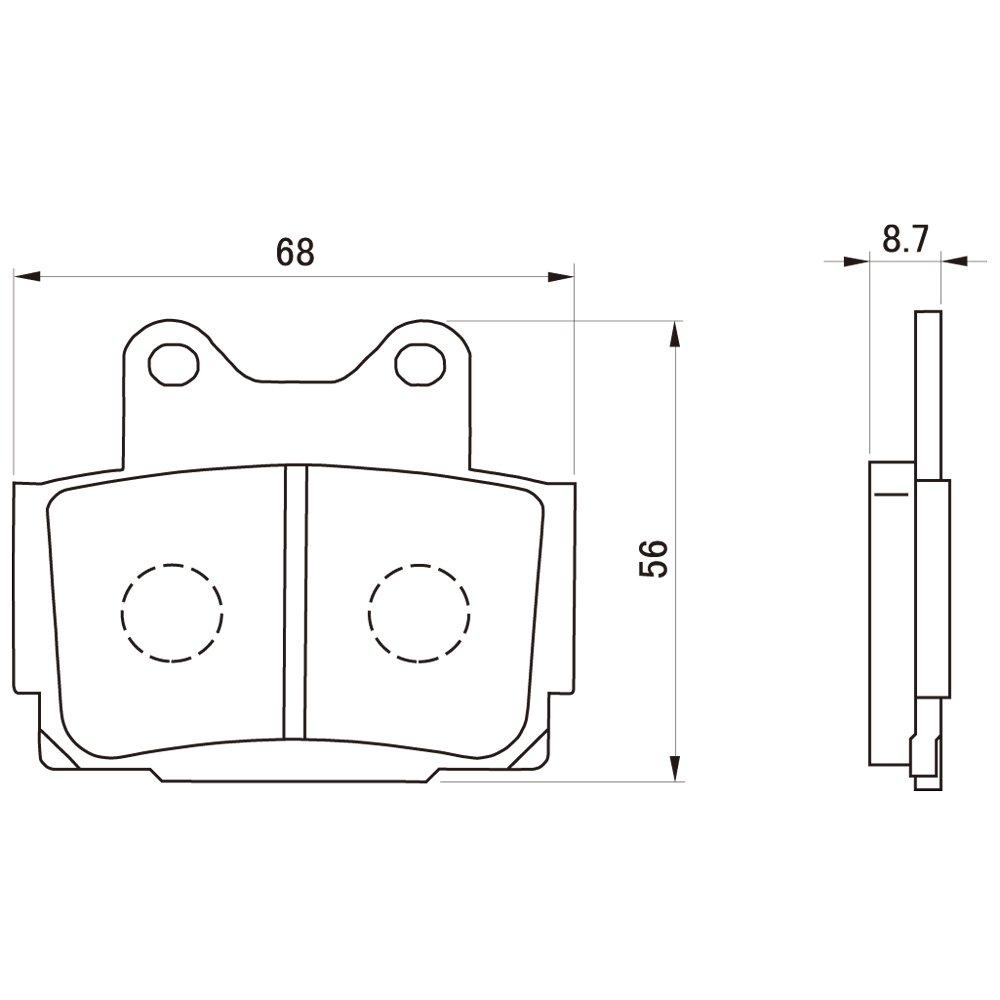 Daytona 13626 Brake Pad for Motorcycles, Hyper Pad (Semimetal Pad), SRX600-1 (85-86), FZ250 Feather