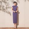 1011 summer new Chinese modified retro knitted sleeveless long daily cheongsam red engagement toasting dress
