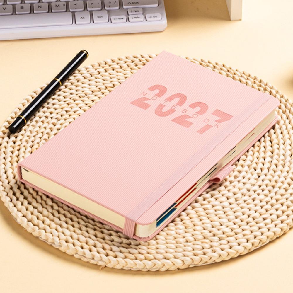 A5 Schedule Notebook with Monthly & Weekly Plan Pages Agenda Book English Planner  Students розовый