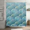 Modern Home Decor Shower Curtain Wavy Waves Pattern In Soft Blue Green Colors For Bathrooms Printed Waterproof Fabric Easy Insta