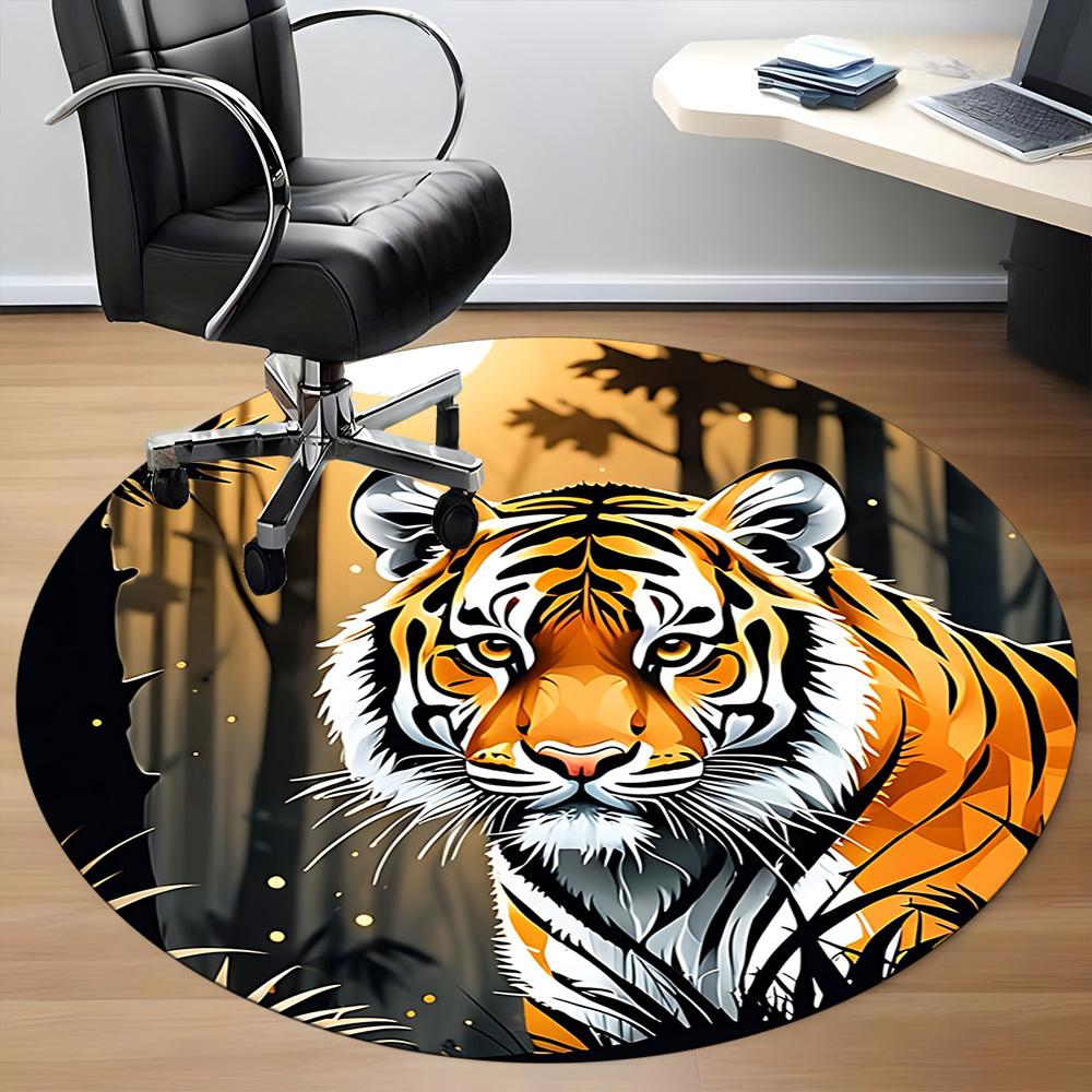 1pc Tiger Print Chair Carpet for Office, , Non-slip carpet, Very suitable for offices, farmhouses,Outdoor carpet yy251120012