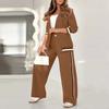 Women's Long Coat And Wide-leg Pants Suit Business Casual Two-piece Suit