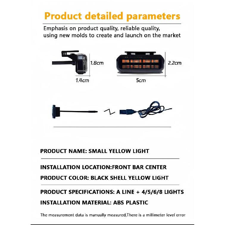 4PCS automotive universal clip LED front grille light with wiring harness and fuse upgrade buckle grille light yellow