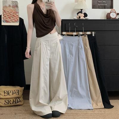 Drape Casual Pants Women's Autumn Thin New High-waisted Loose Design Wide-leg Pants Floor-mopping Trousers