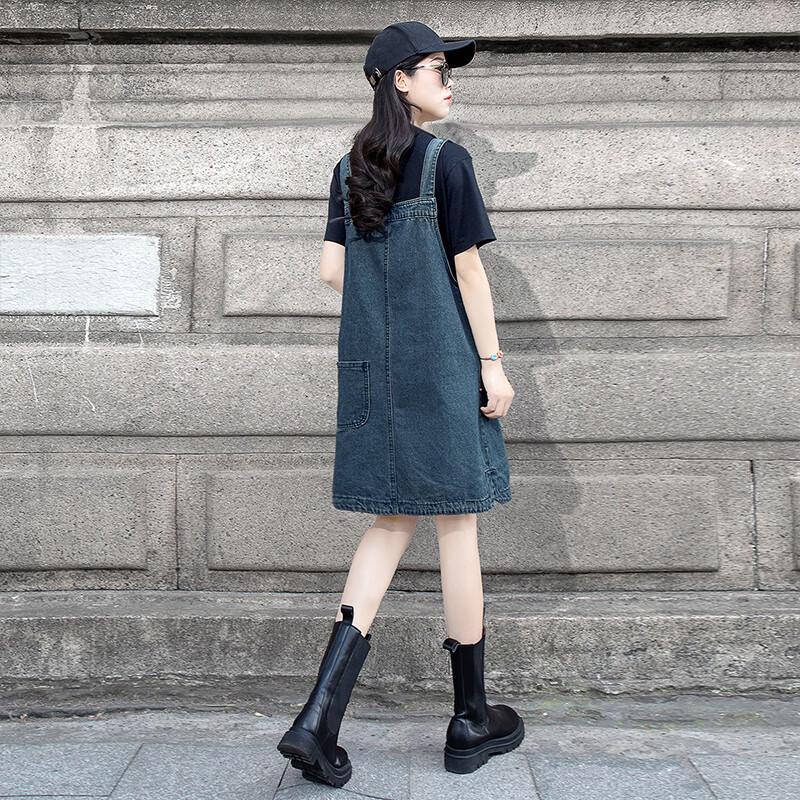 Women's Retro Denim Suspender Dress