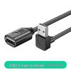 USB 2.0 Male To Female 90° Elbow Extension Cable for Charging, Car Use - Up, Down, Left, Right Orientation