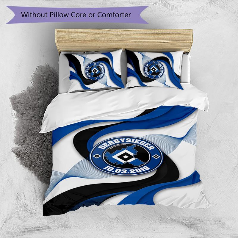 Hamburger SV Football Printed 3 Pieces Bedding Set, Comfortable Skin Friendly Bedroom Duvet Cover Set