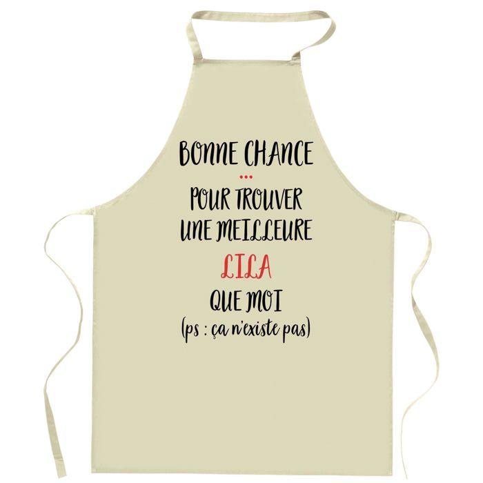 Tablier de cuisine - Planetee Lila « Ça n'existe pas » - Coton résistant - Impression France - Liens réglables