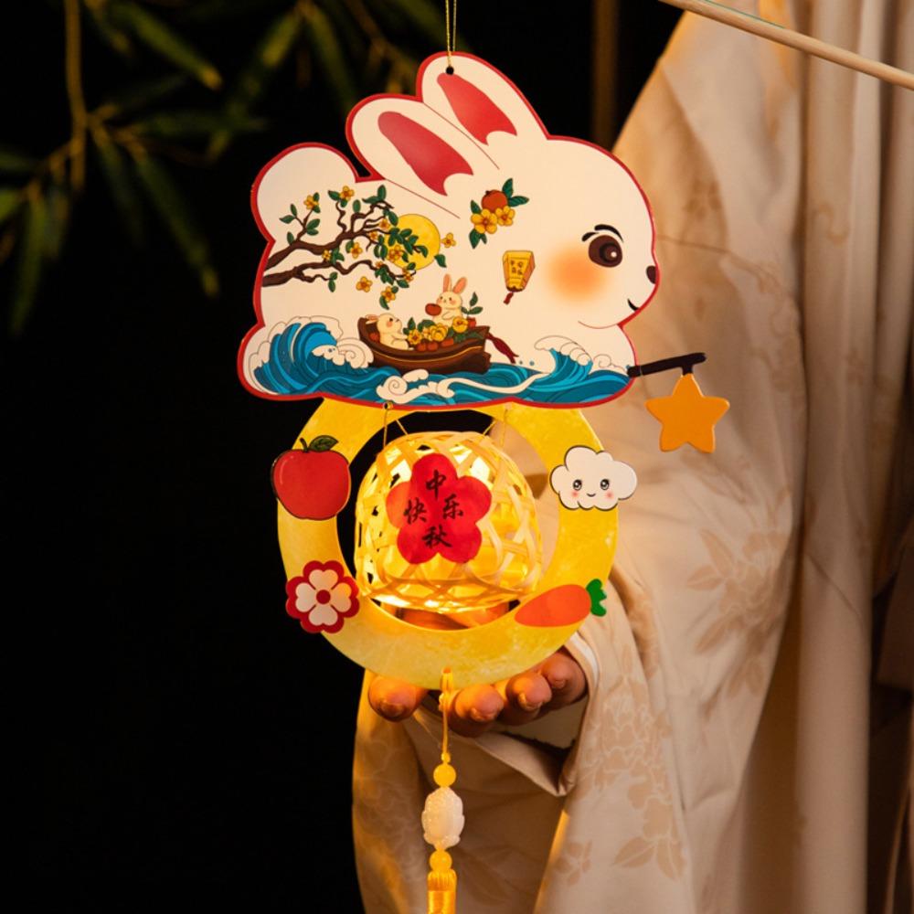Cute Middle Autumn Festival Lantern Cartoon Hanging Rabbit Lamps  Gift