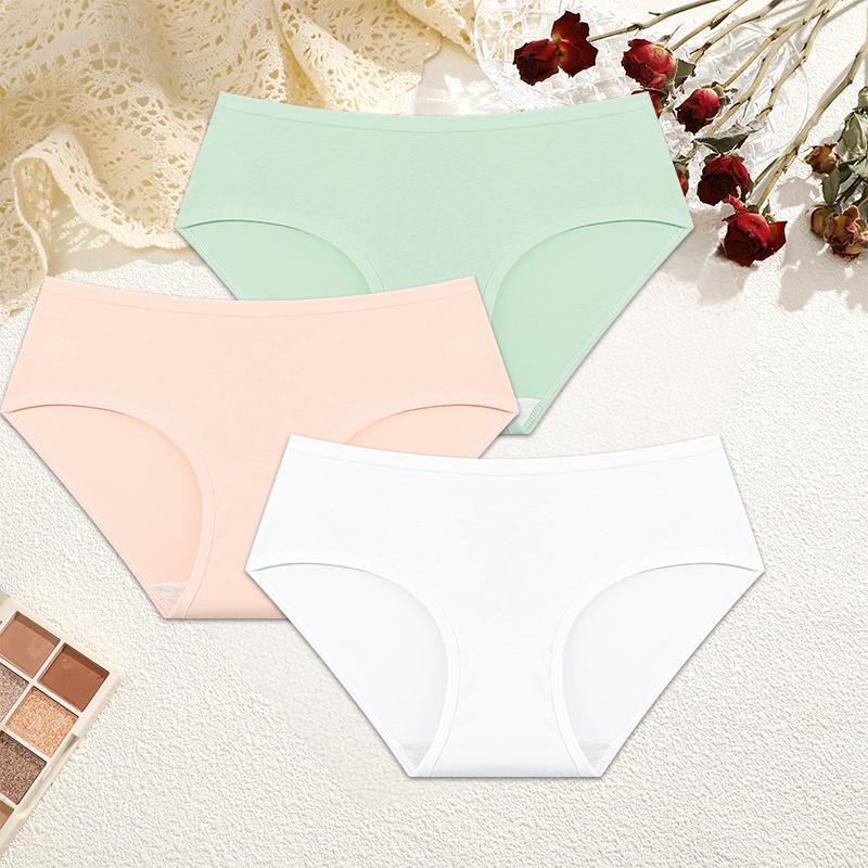 FINETOO 3stk bomullsundertøy for kvinner Truse Søte sexy truser Dame Sømløse underbukser Truse Intimates Dame Undertøy M-XL
