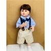 55CM Junge wiedergeborene Kleinkindpuppe mit ganzkörperweichem Silikon Raya Lebensechte Soft Touch Hochwertige Puppe mit geraden Beinen Geschenke für Kinder