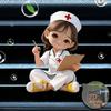 2D Flat Acrylic Nurse Girl Writing Note Unscented Car Vent Diffuser Clip With Dual Unscented Sponge Pads Car Accessory