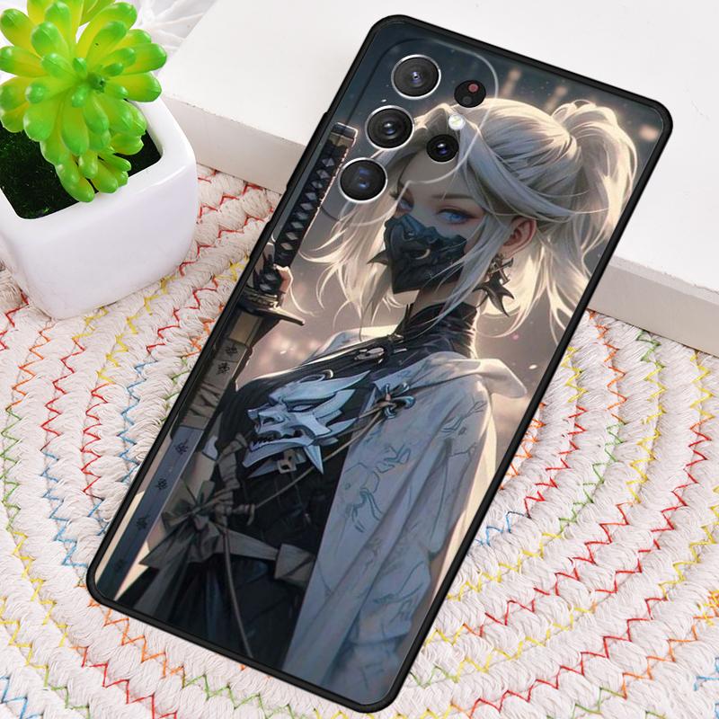 Anime Girl Samurai Phone Case for Samsung Galaxy note 10 pro S26 Ultra S23 S24 FE S25 S21 S22 PLUS shockproof Cove
