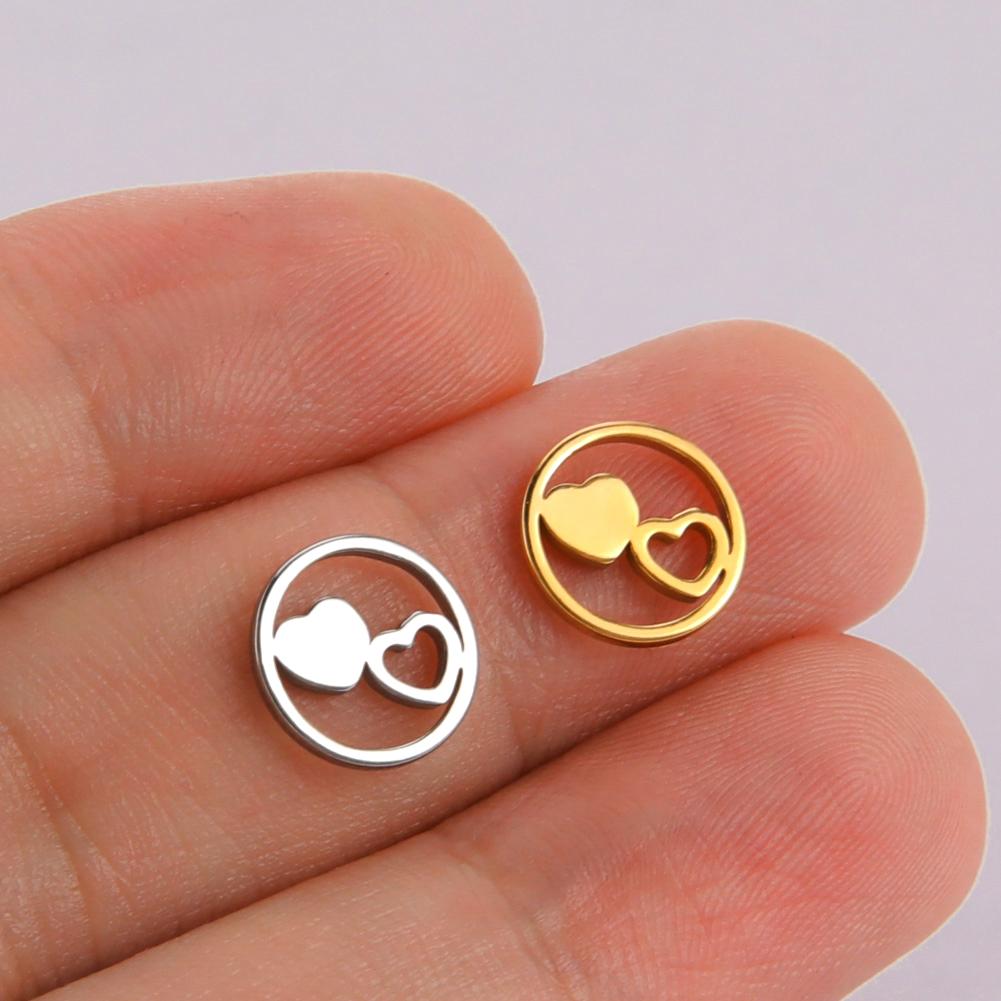 Teamer 5pcs Stainless Steel Charms for Jewelry Making DIY Accessories Sun Star Heart Moon Pendant for Bracelet Necklace Earrings