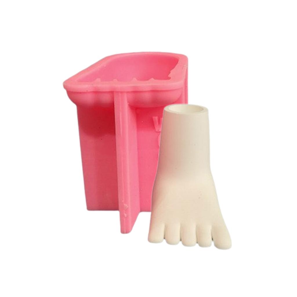 Foot Shaped Candle Holder Mold Flexible Silicone Candle Stand Molds Handmade Concrete Planter Cement Mold for Enthusiast