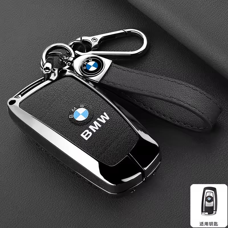 Zinc Alloy Leather Car Remote Key Case Cover for BMW 1 3 5 7 Series X1 X3 X4 X5 F10 F15 F16 F20 F30 F18 F25 M3 M4 E34 Sticker