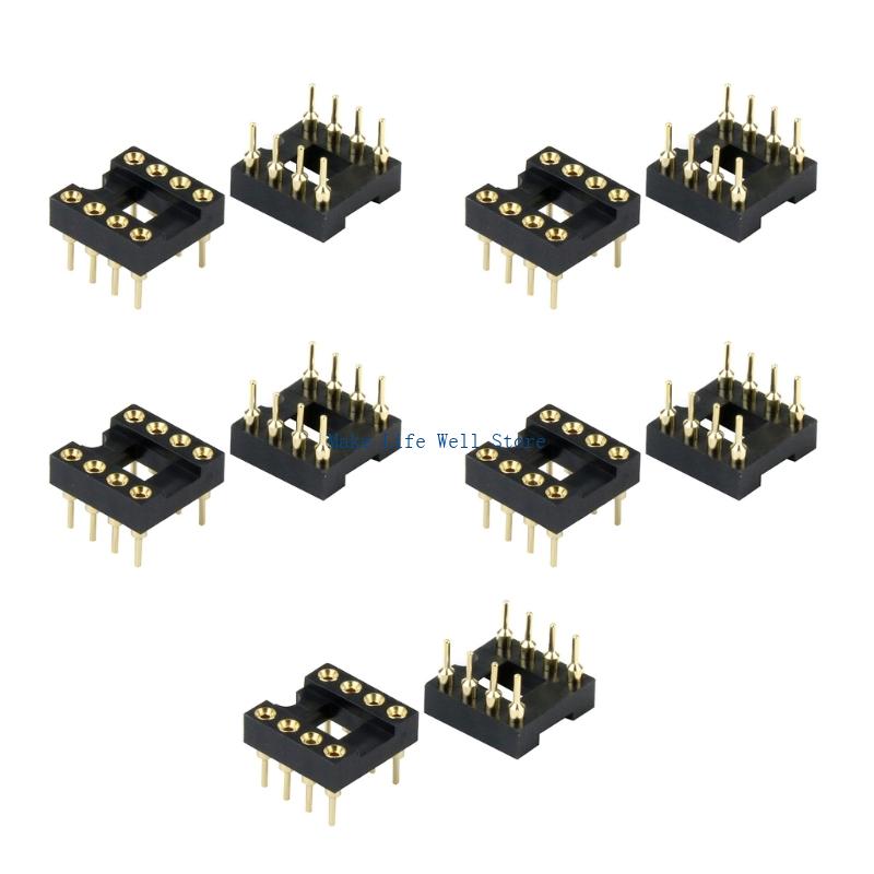 

High Performances DIP8 IC Test Socket With Gold-Plated Round Hole 8pin Ic Socket For LM358, TL072 8pin Chip Components