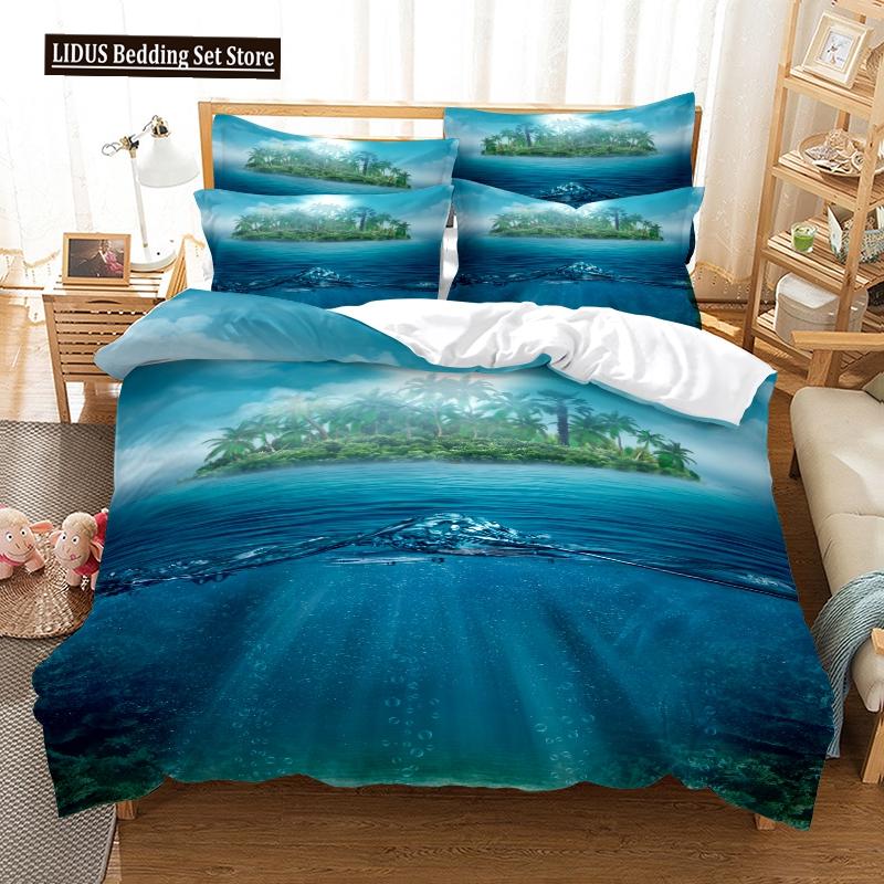 Morski Krajobraz Krzesło Plażowe Chmura Zestaw Poszewki na Kołdrę Rozmiar King Queen Poszwa na Kołdrę Dla Nastolatków Poliestrowy Zestaw Pościeli z Poszewką na Poduszkę