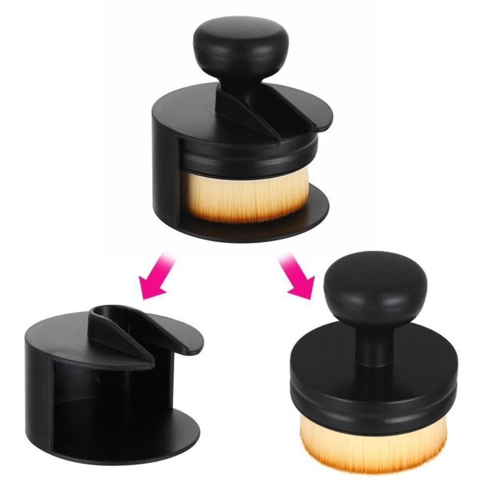 Plastic Stamp Foundation Brush Handheld Nail Dusting Brush Professional Flat Makeup Brush  Makeup