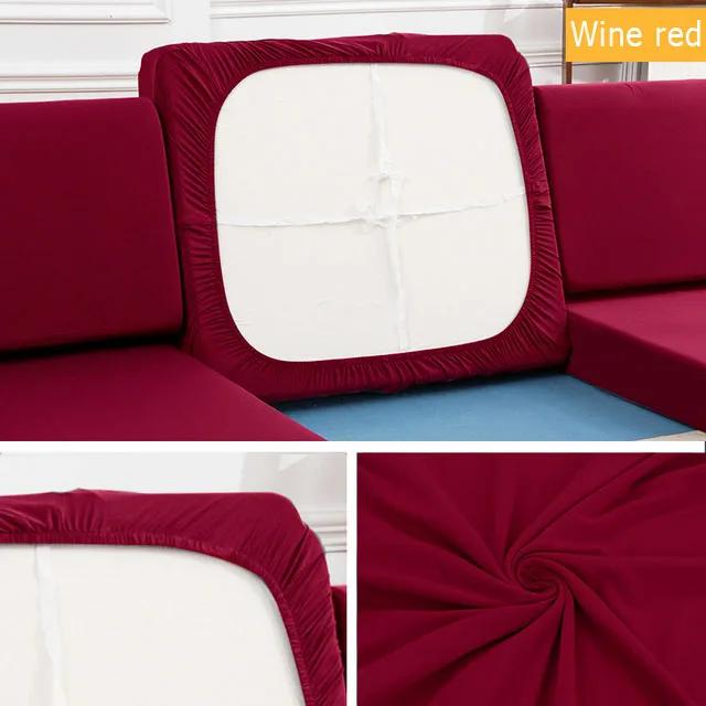 Plain Color Stretch Sofa Seat Cushion Cover For Living Room Elastic Furniture Protector Couch Chaise Longue Sofa Seat Slipcover