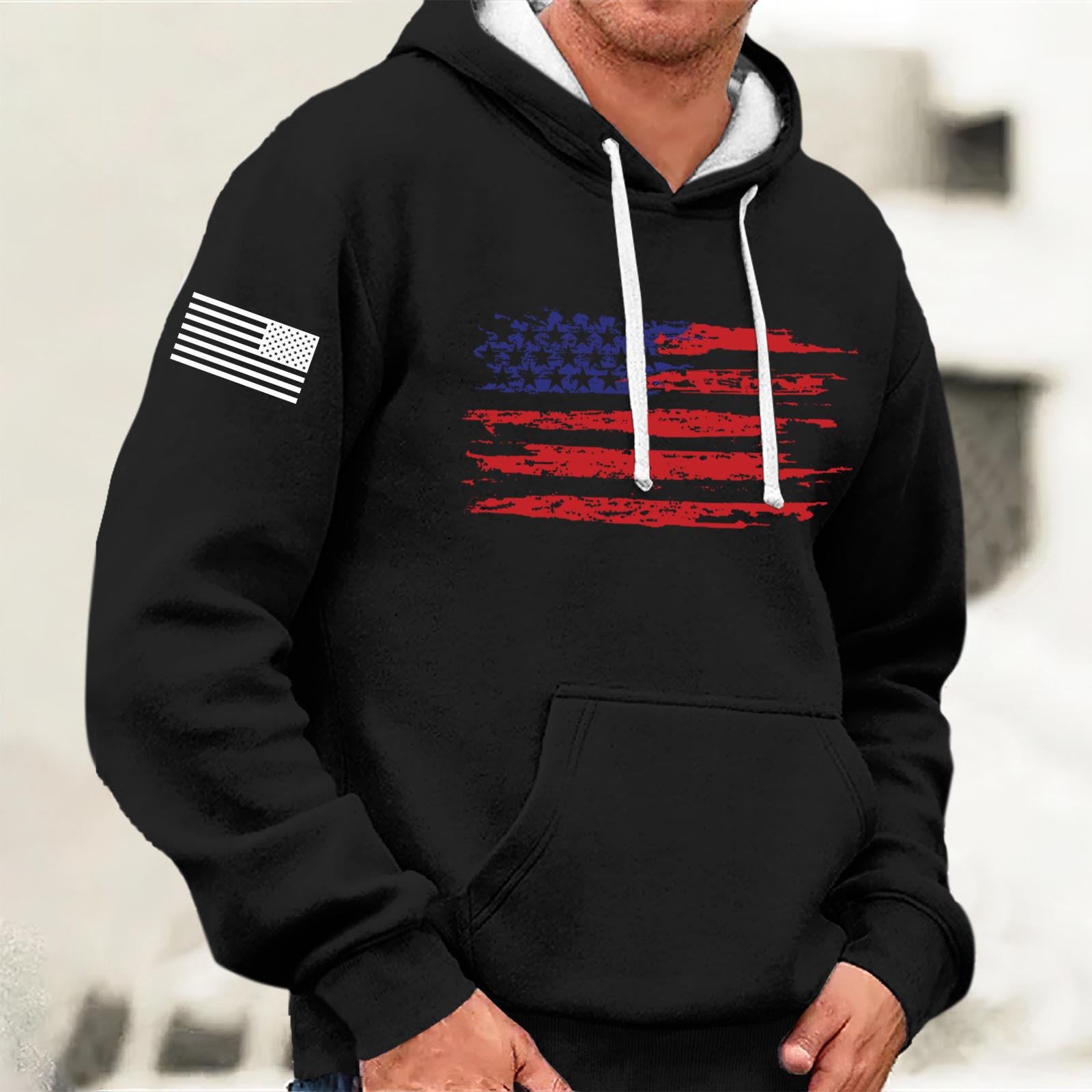 Модный свободный мужской и женский свитер с капюшоном с длинным рукавом и принтом L чёрный 2098₽