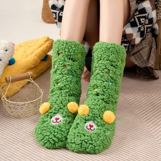 1 Paio Calzini da Pavimento in Peluche Spessi Caldi per Interni con Suola Antiscivolo