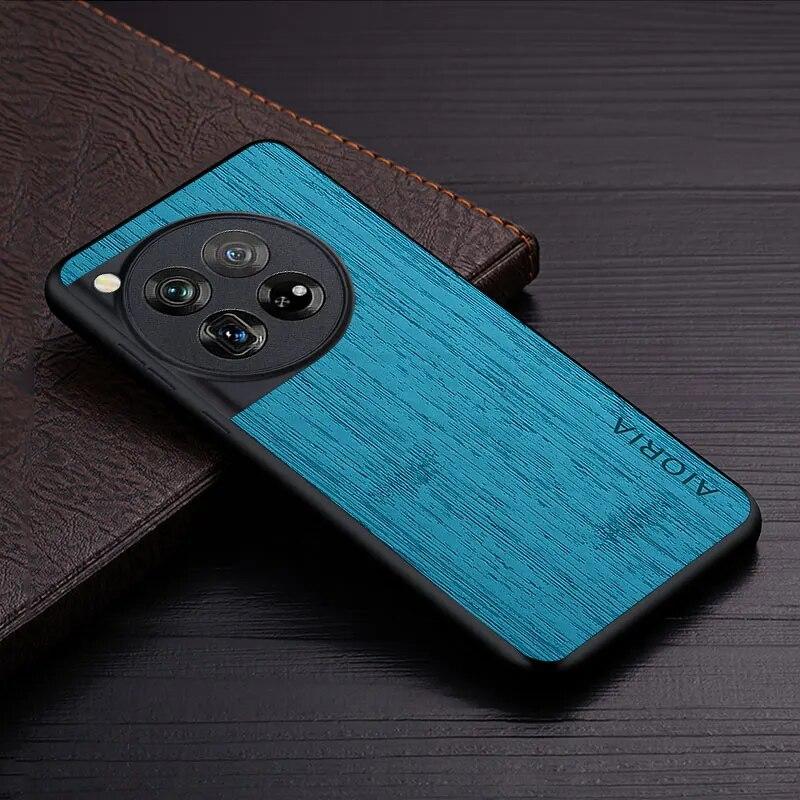 Pouzdro pro Oneplus 12 5G funda vzor bambusové dřevo Kožený kryt na telefon Luxusní coque pro pouzdro oneplus 12 capa