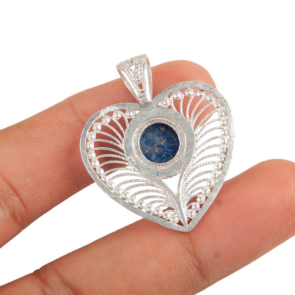 Lapis Lazuli Gemstone 925 Sterling Silver Jewelry Pendant For Engagement Gift CP-15-35