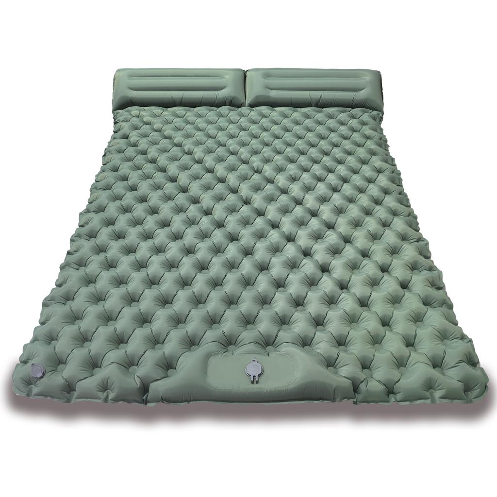 Double Foot-Pumped Inflatable Cushion Camping Sleeping & Nap Mat Widened Outdoor Moisture-Proof Nylon Lightweight