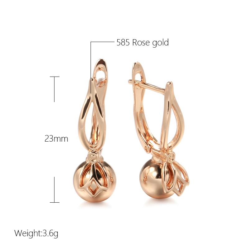Neue, glänzende Metallkugel-Ohrhänger für Damen, Roségold, ungewöhnliche Mode, lange Ohrringe für jeden Tag, ethnischer Hochzeitsschmuck