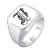 Engrave Custom A-Z Initial Picture Rings for Men, Stainless Steel Male Signet Ring, High Polished Finger Jewelry Gift Father Day