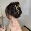 Large Bowknot Women Hair Claw Clip for Thick Thin Hair Accessories Trendy Elegant Gold Silver Metal Streamer Crab Clamp Jewelry